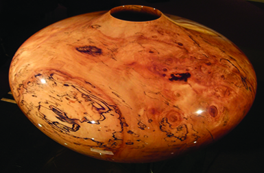 Spalted Silverleaf Maple, Anasazi form wood vessel by Ted Knight at Thomas Anthony Gallery