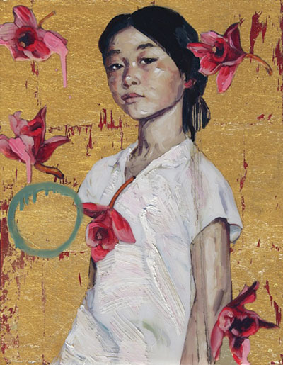 Fallen Flowers II by Hung Lui. Mixed media at Diehl Gallery